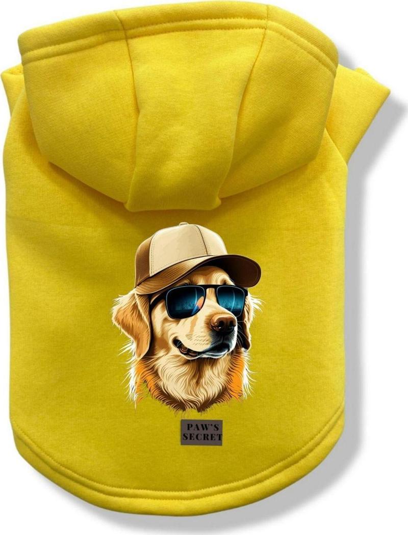 Köpek Kıyafeti Köpek Sweatshirt Hoodie Köpek Ürünleri Kedi Kıyafeti - Şapkalı Golden M