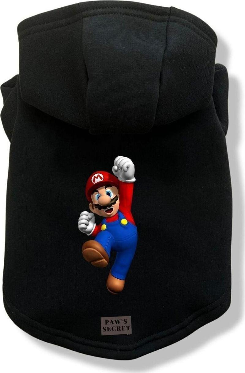 Köpek Kıyafeti Köpek Sweatshirt Hoodie Köpek Ürünleri Kedi Kıyafeti - Süper Mario S