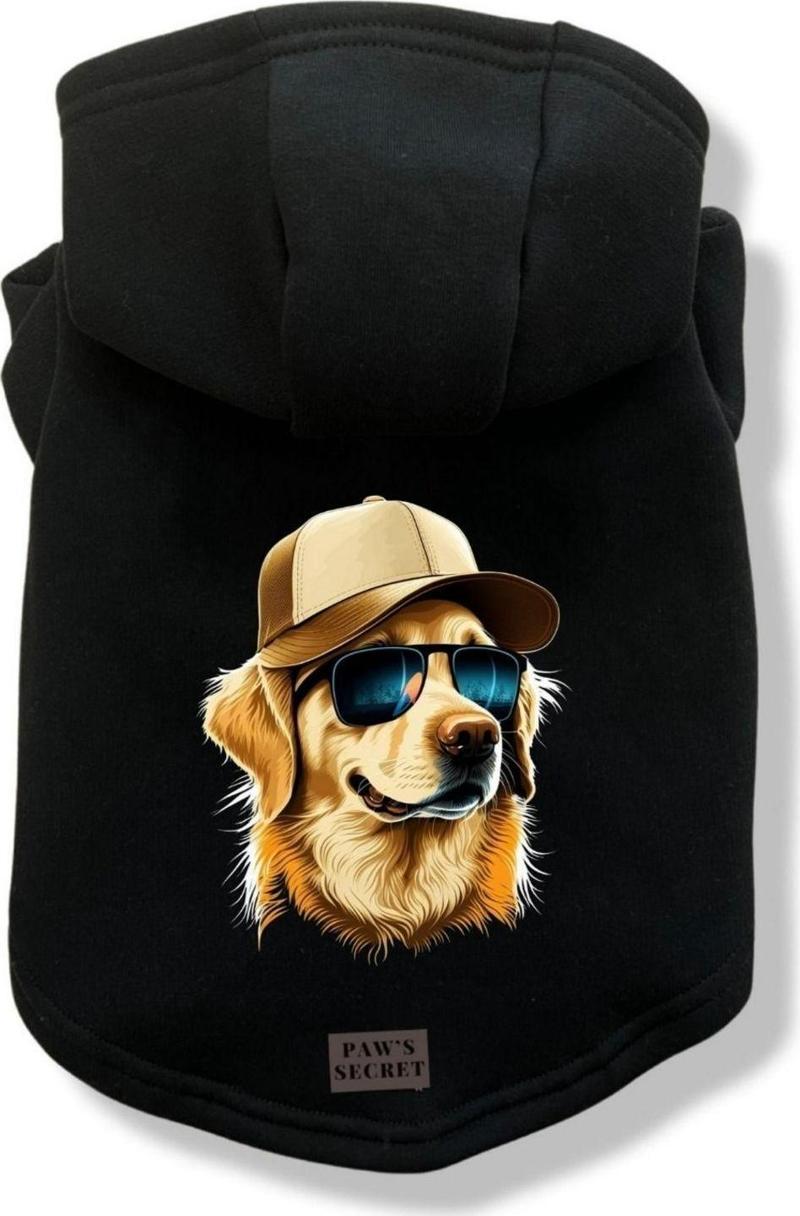 Köpek Kıyafeti Köpek Sweatshirt Hoodie Köpek Ürünleri Kedi Kıyafeti - Şapkalı Golden S