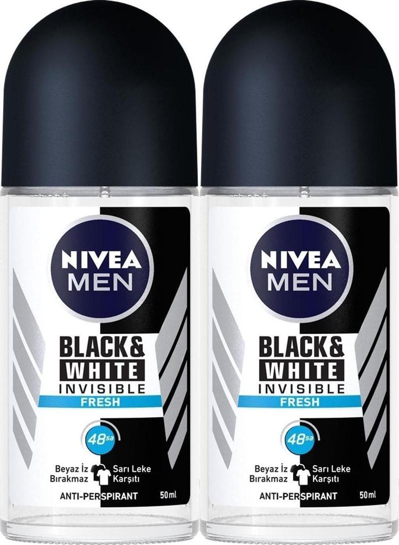 Erkek Roll-On Deodorant, Black & White Fresh 50 Ml, X2 Adet, Ter Kokusuna Karşı 48 Saat Koruma