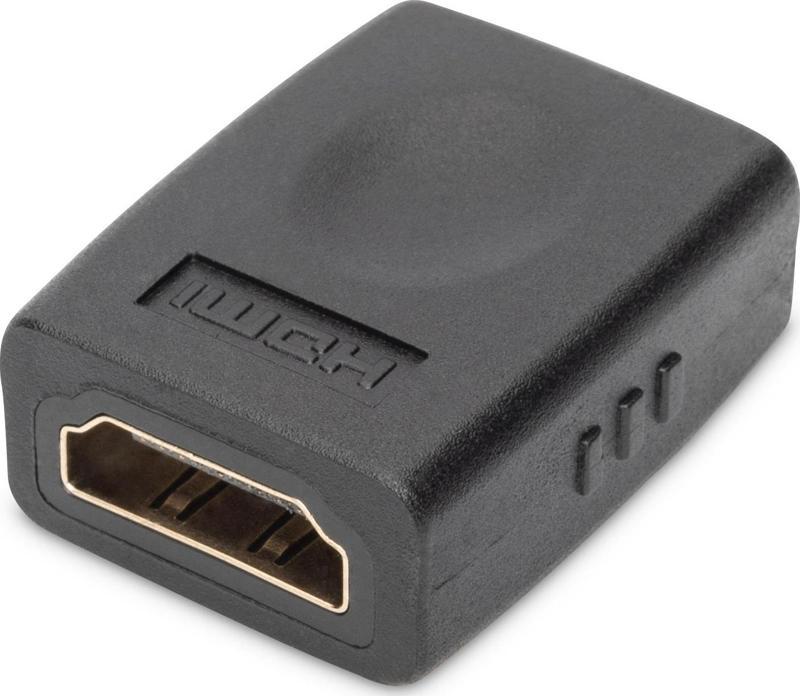 Digitus HDMI Adaptör, HDMI A (19 pin) Dişi - HDMI A (19 pin) Dişi, Ultra HD 60p, siyah renk&lt;br&gt