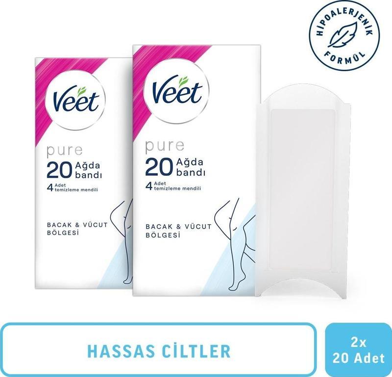 Pure Hipoalerjenik Sir Ağda Bandı Bacak & Vücut Bölgesi 40'lı