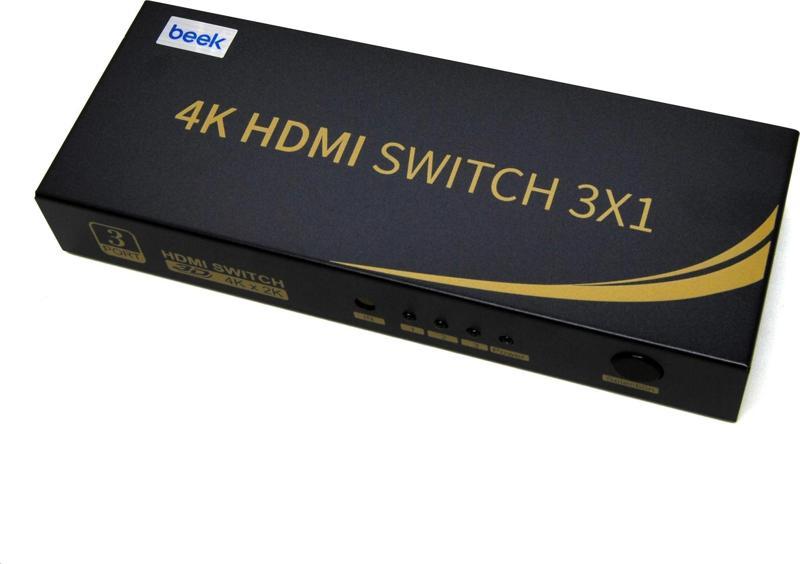 3 Port Ultra HD 4K HDMI Switch, 3 giriş - 1 çıkış, uzaktan kumandalı, 4K2K, 3D görüntü formatla