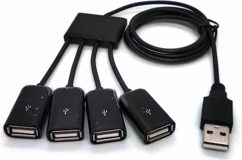 USB 2.0 4 Port Kablolu Hub, 4 x USB A Dişi, 1 x USB A Erkek USB 2.0 Cable Hub, 4-