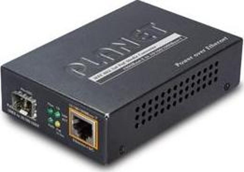 1000Base-X to 10/100/1000Base-T 802.3at PoE Media Converter, LC Fiber Interface, Supports Multi / Si