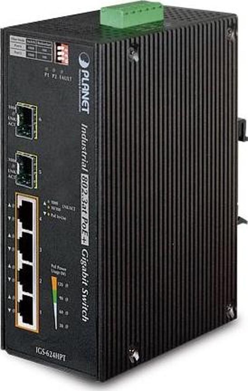 Endüstriyel Tip Yönetilemeyen PoE+ Switch (Industrial Unmanaged PoE+ Switch)&lt;br&gt;4-Port 10/100/