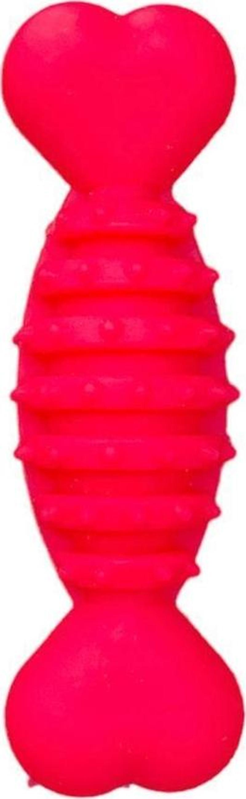 Plastik Halter Dikenli Kemik Köpek Oyuncağı 12cm Pembe