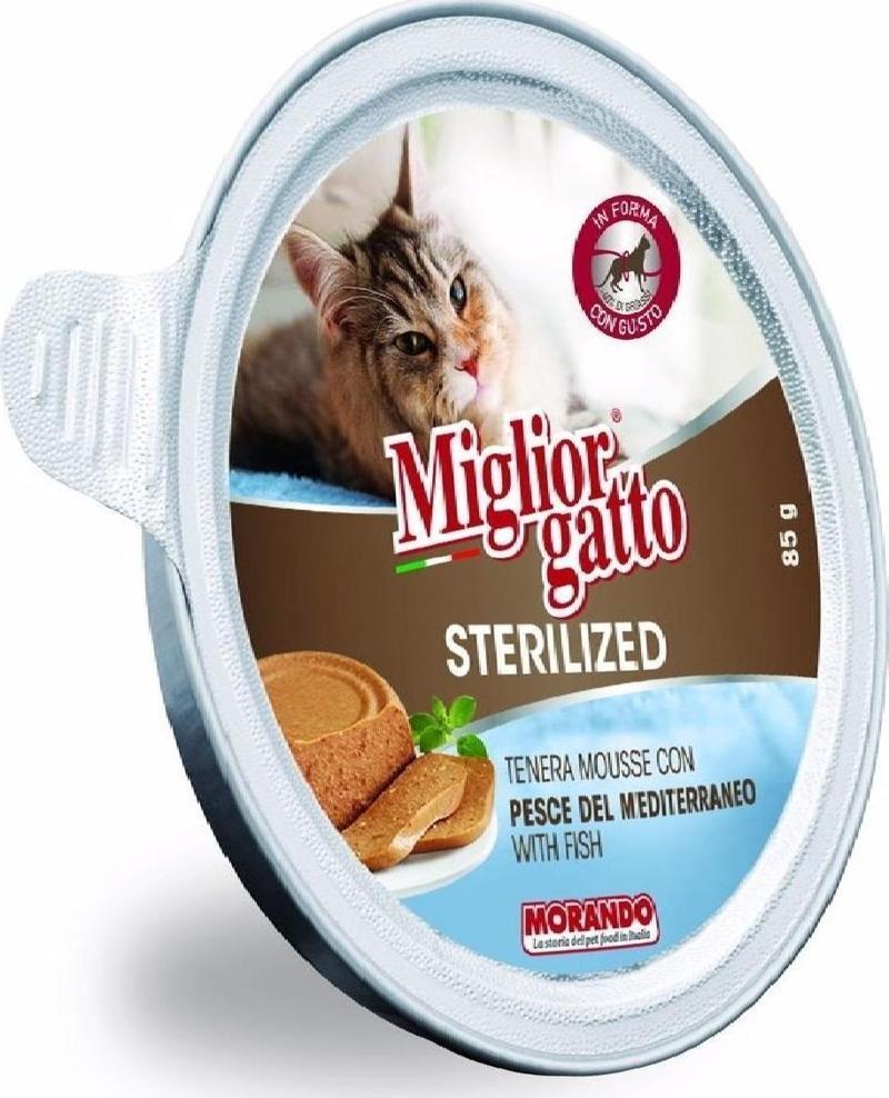 MIGLIORGATTO KISIR KEDİ MAMASI-BALIKLI MOUSSE 85GR - STRELIZED MOUSSE WITH FISH