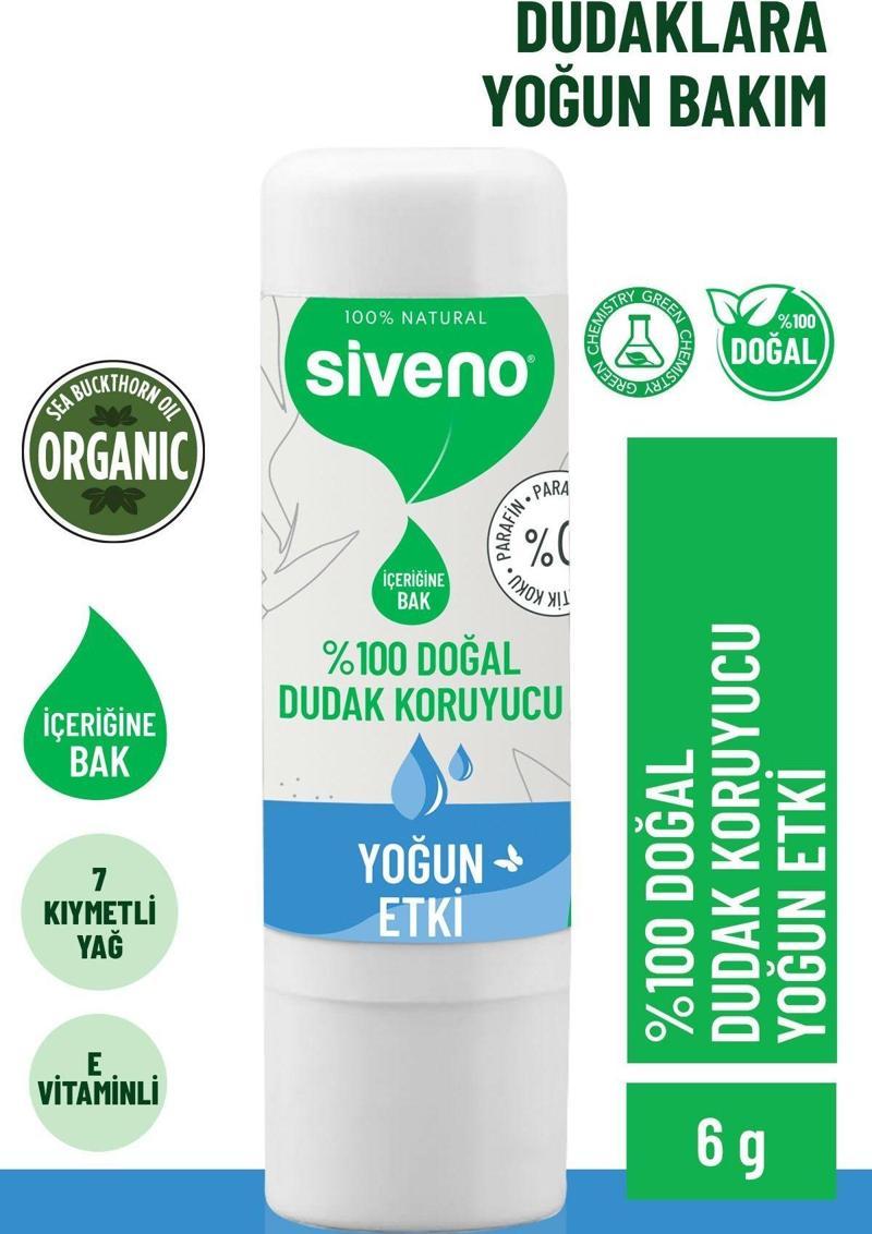 %100 Doğal Dudak Koruyucu Yoğun Etki Bitkisel Lipbalm Krem Nemlendirici Parlatıcı Onarıcı 6 G