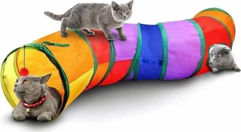 Kedi Tüneli Oyuncak Gökkuşağı Kıvrımlı 130 Cm-mad 180