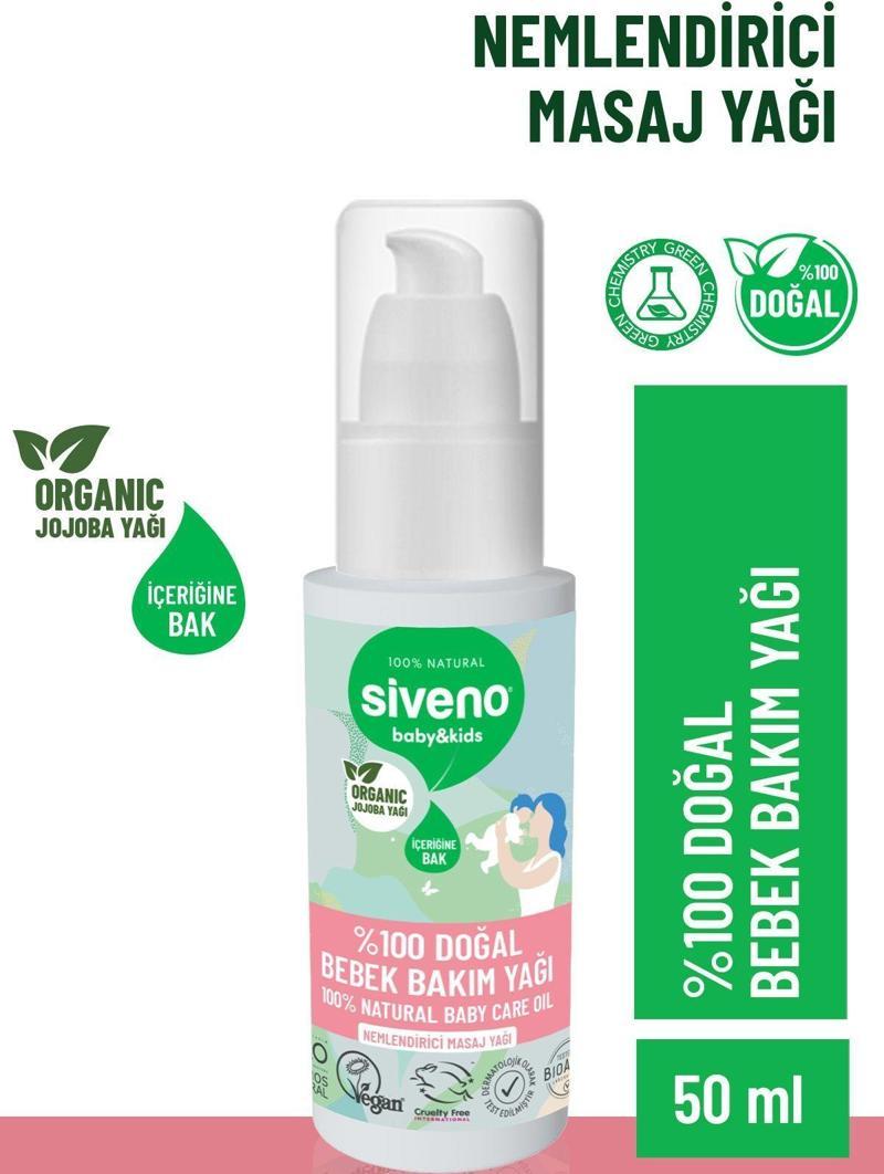 %100 Doğal Bebek Yağı Organik Jojoba Bakım Masaj Yağı Parafinsiz Bitkisel Vegan 50 ml