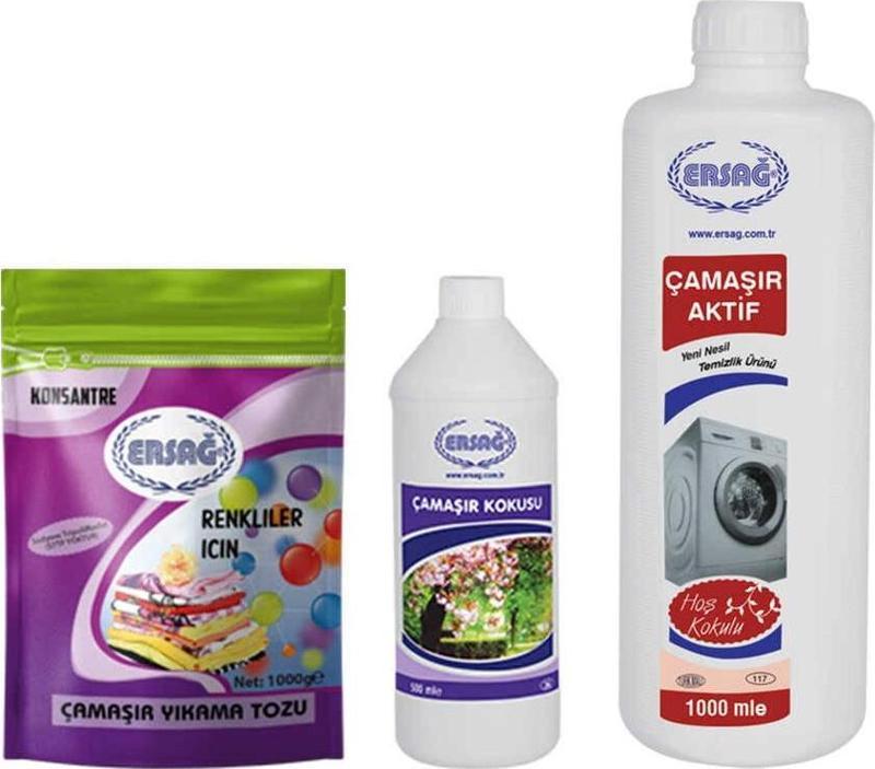 Renkli Çamaşır Yıkama Tozu + Çamaşır Aktif + Çamaşır Kokusu