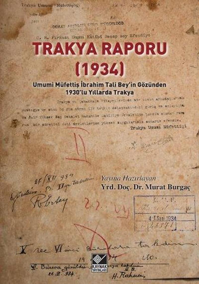Kaynak Yayınları Trakya Raporu 1934 - Komisyon