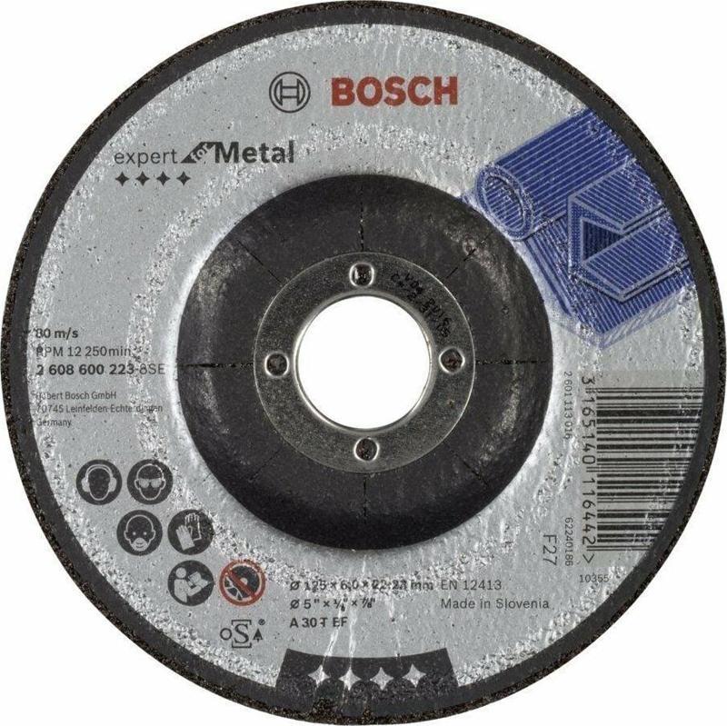 - 125*6,0 mm Expert Serisi Bombeli Metal Taşlama Diski (Taş)