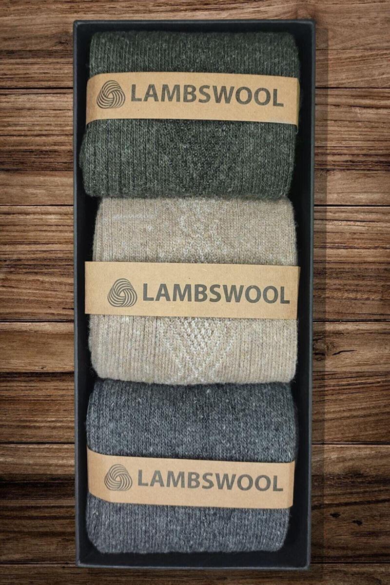 Erkek Koyun Yünü Lambswool Kışlık 3'lü Set Çorap