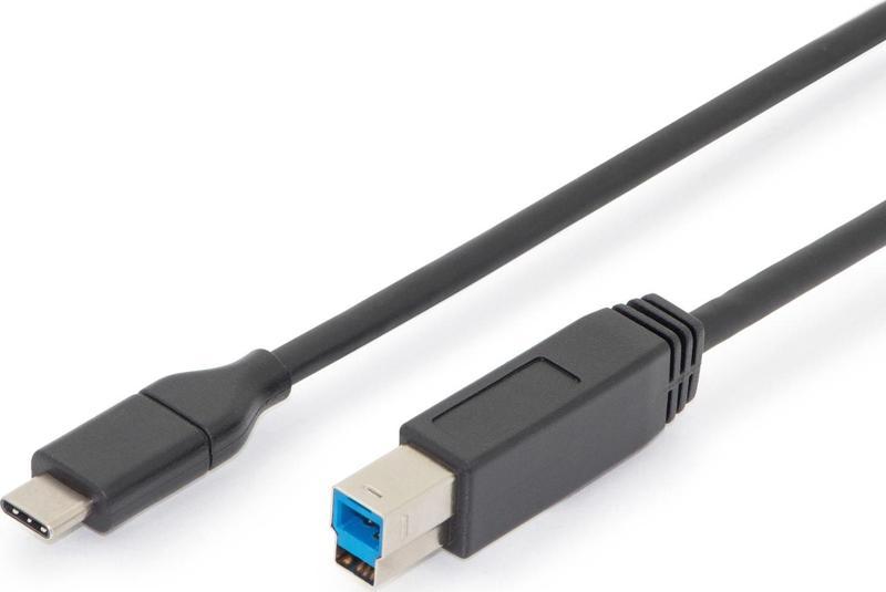 USB Tip-C Bağlantı Kablosu, Tip C (USB 3.1) Erkek &lt;-&gt; Tip B Erkek, 1 metre, Gen2, 3A,