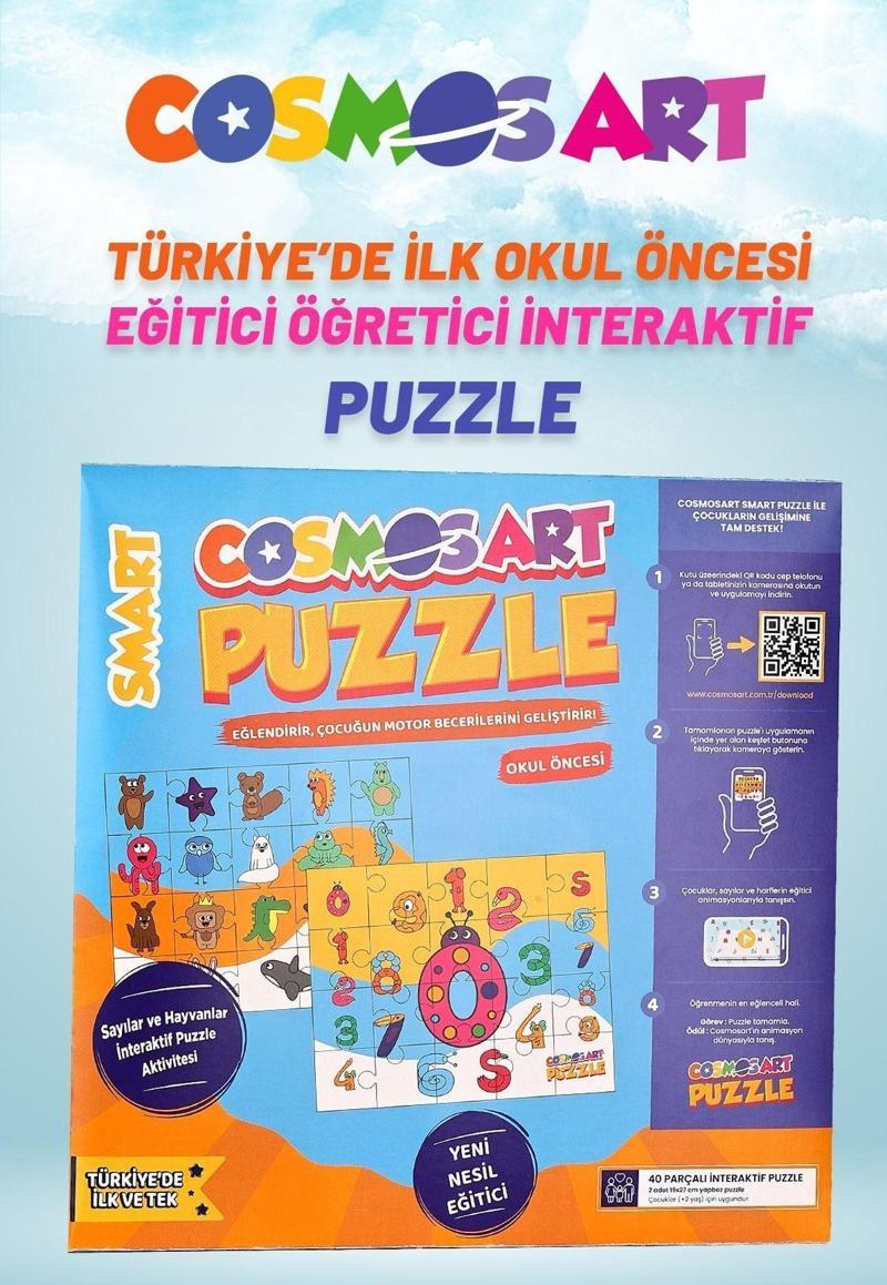 Çocuklar Için 2'li Smart Puzzle - Sayılar - Hayvanlar