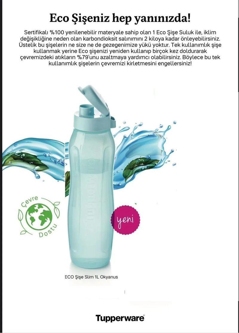 Eco Slim 1 litre şişe matara suluk okyanus