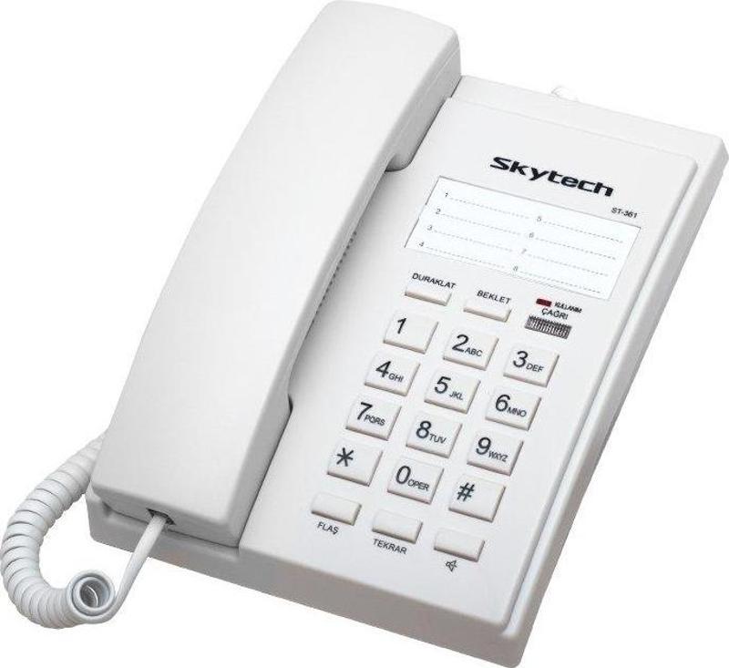 SKYTECH ST-361 KABLOLU EKRANSIZ TELEFON (SİYAH*BEYAZ)