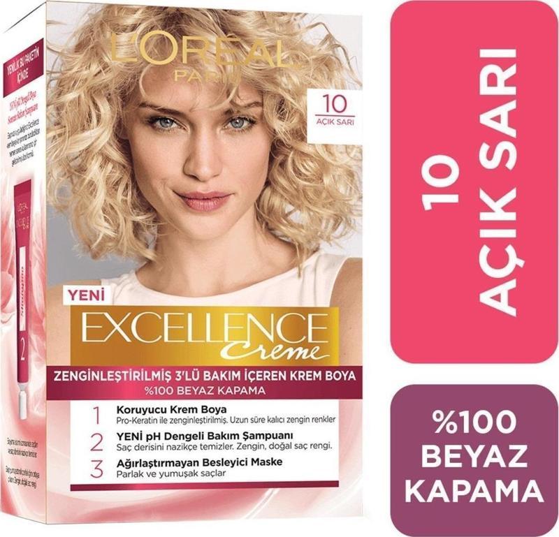 Excellence Creme Saç Boyası 10 Açık Sarı