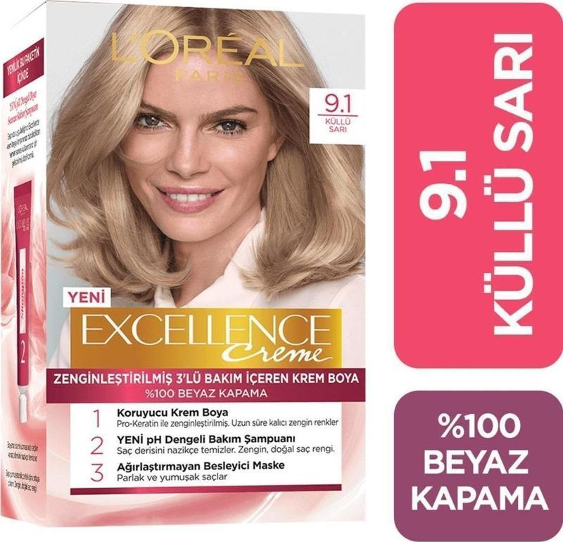 Excellence Creme Saç Boyası 9.1 Küllü Kumral