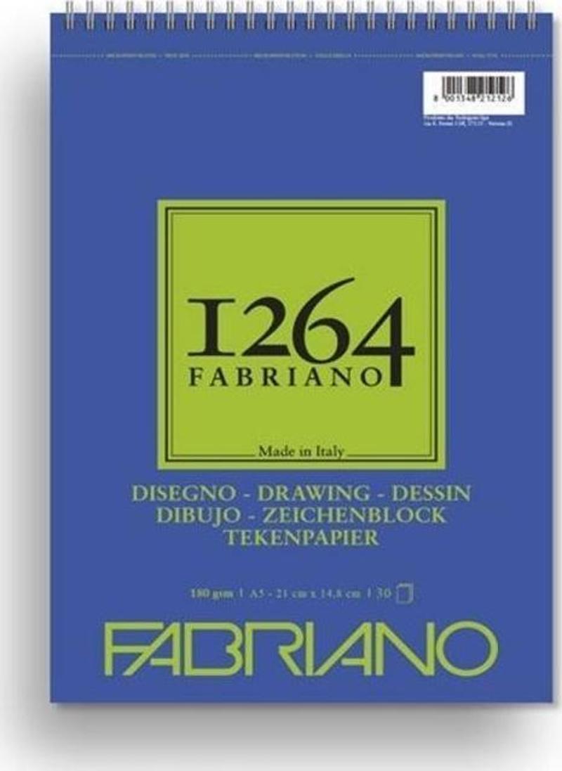 FABRIANO 1264 DRAWING A5 - 180 GR - F-1264 RESİM DEFTERİ - ÜST SPİRALLİ 