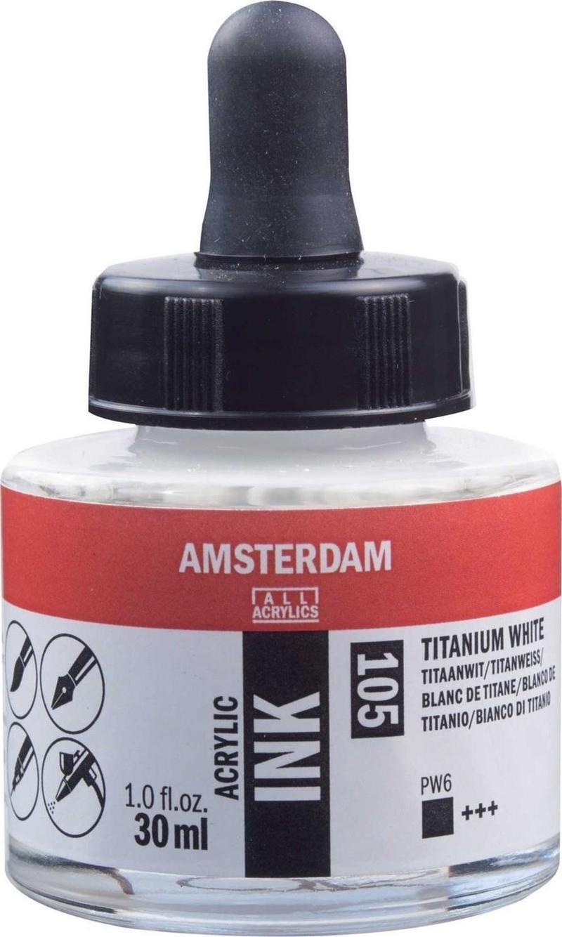 AMSTERDAM AKRİLİK MÜREKKEP 30 ML TIT.WHITE