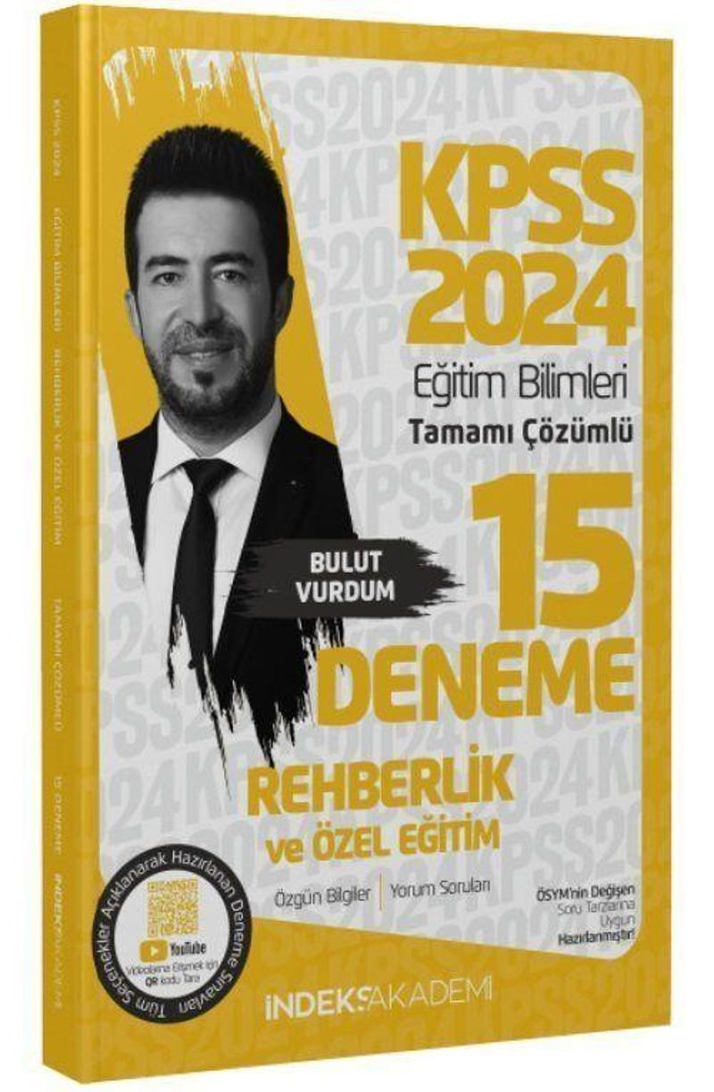 İndeks Akademi 2024 KPSS Eğitim Bilimleri Rehberlik ve Özel Eğitim 15 Deneme Çözümlü