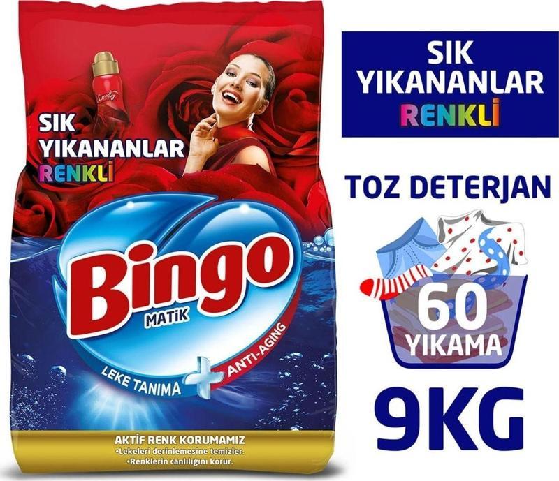 Toz Çamaşır Deterjanı Sık Yıkananlar Renkli 9 Kg