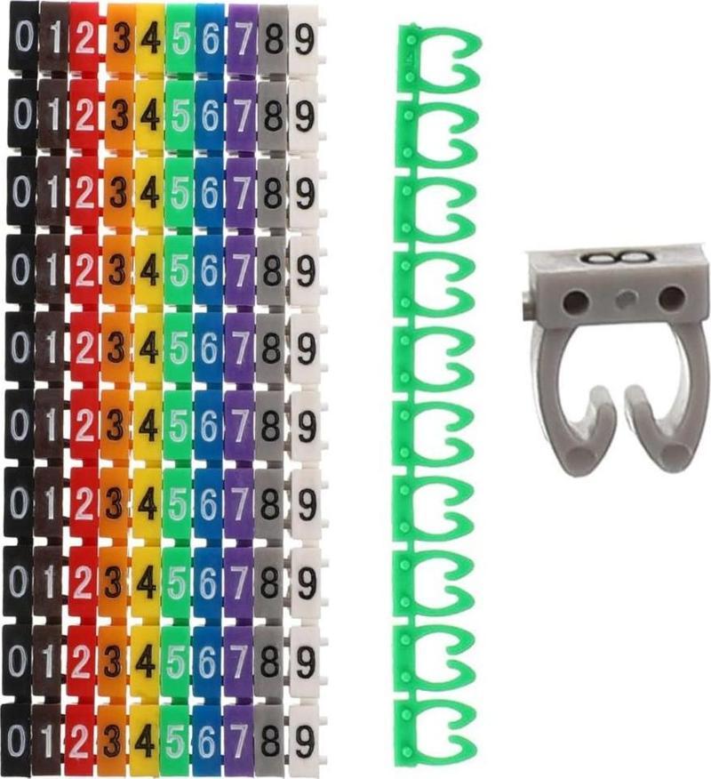 0-9 DİJİTAL KODLU RENKLİ KABLO İŞARETLEYİCİ ( NUMARATÖR ) 4MM