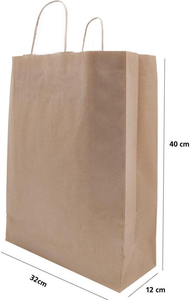 Kraft Kağıt Çanta 32*40*12 cm (25'li Paket)
