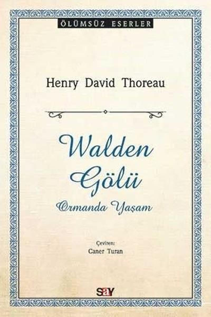 Say Yayınları Walden Gölü - Henry David Thoreau