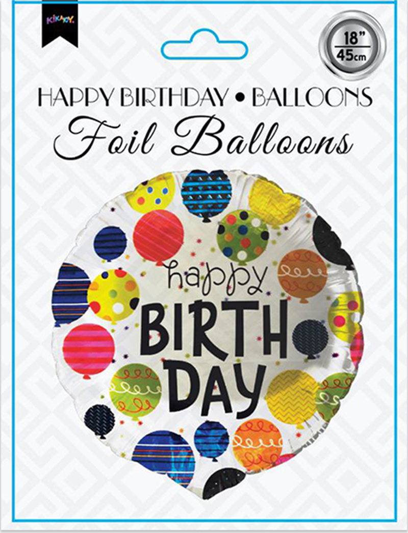 18" Folyo Balon -Happy Birthday -Balloons-