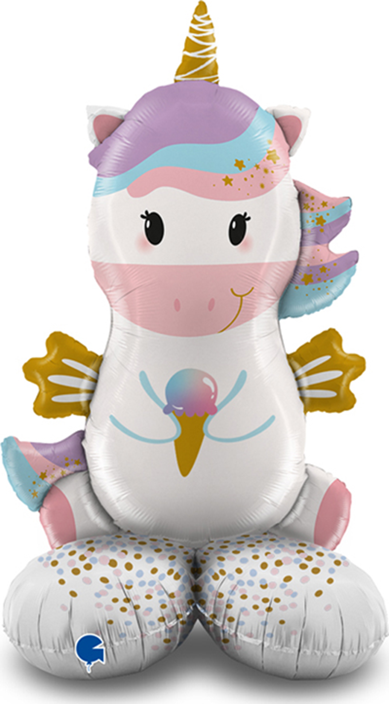 63" Grabo Folyo Balon Paketli -Chubby Unicorn-