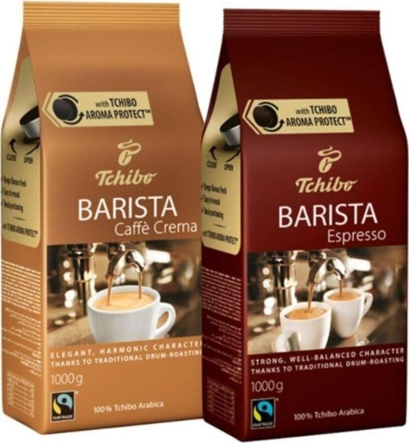 Barista Serisi Espresso + Crema Çekirdek Kahve 1000 Gr 2'li Set