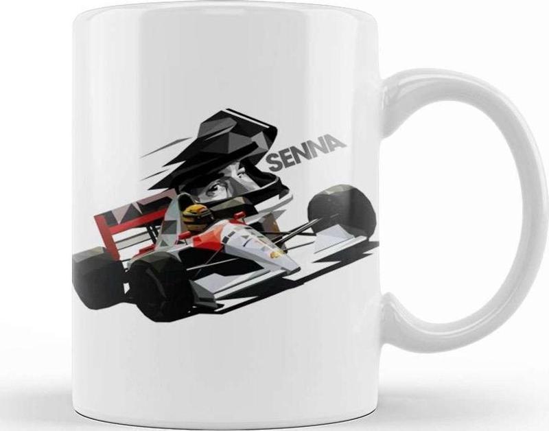 Ayrton Senna Low Poly Kupa Bardak Porselen