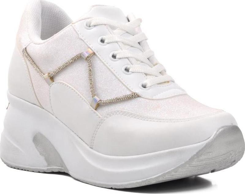 333067 Beyaz Kadın Dolgu Topuk Sneaker