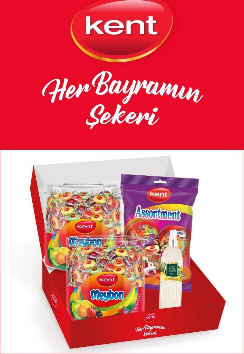 Assortment & Meybon Mini Meyveli Karışık Bayram Şekeri 3'lü - Eyüp Sabri Tuncer Kolonya Hediyeli Paket 1