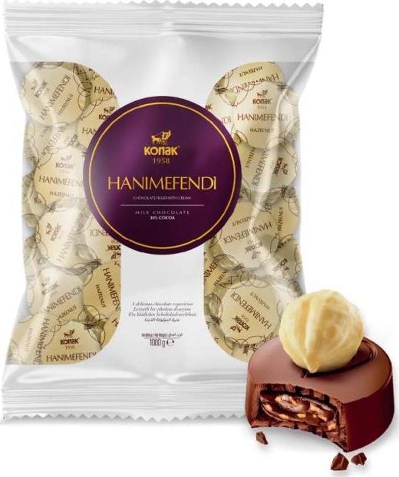 Hanımefendi Fındık Parçacıklı, Dolgulu Sütlü Çikolata 1000 gr