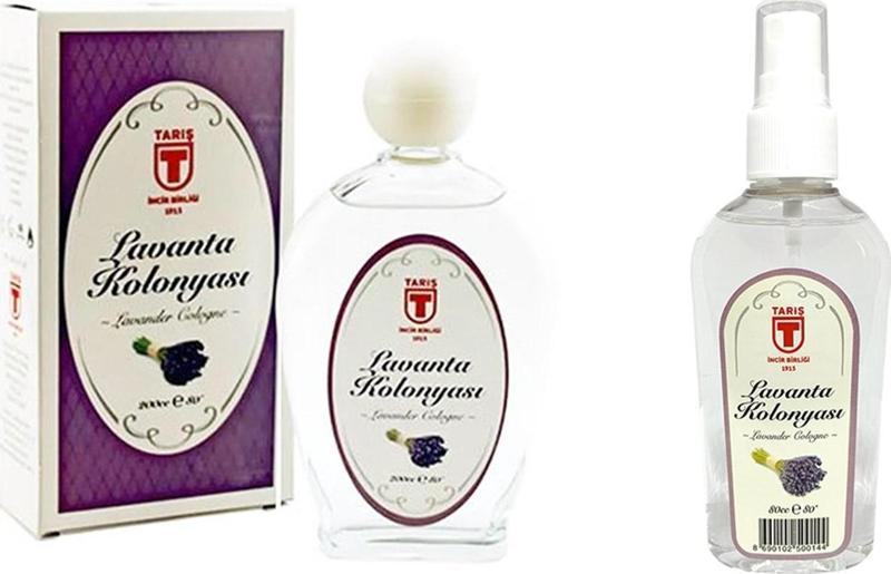 Tari̇ş Cam Şi̇şe Lavanta Kolonyası 200 ml ve Sprey Lavanta Kolonyasi 80 ml Set