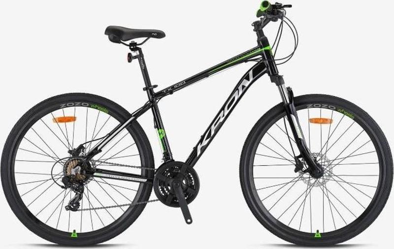 TX100 Trekking Hidrolik Disk 28" Jant 18' Kadro 21 Vites Şehir Bisikleti Siyah Gri Yeşil