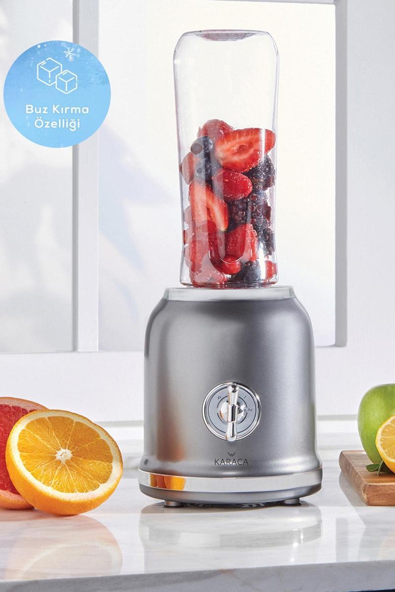 Retro Personal Kişisel Smoothie Blender Grey