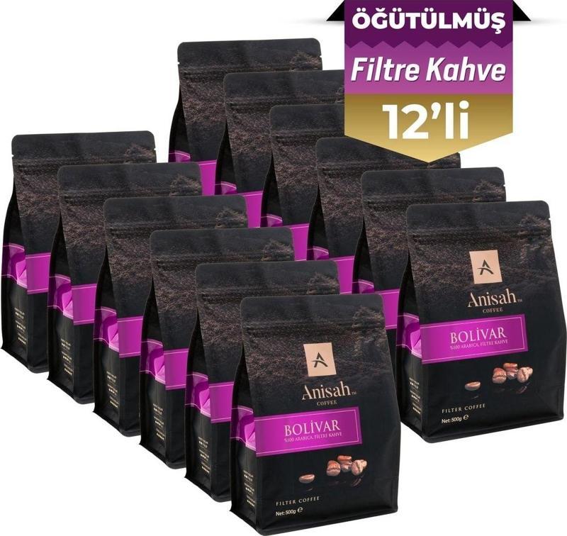 12 X 500 gram Bolivar Öğütülmüş Filtre Kahve