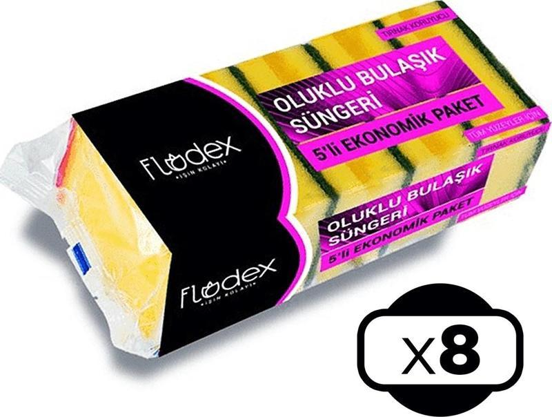 Oluklu Bulaşık Süngeri 5’li x 8 Paket