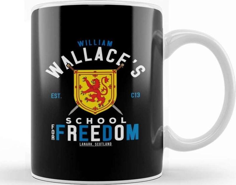 Braveheart William Wallace School For Freedom Flag Kupa Bardak Porselen
