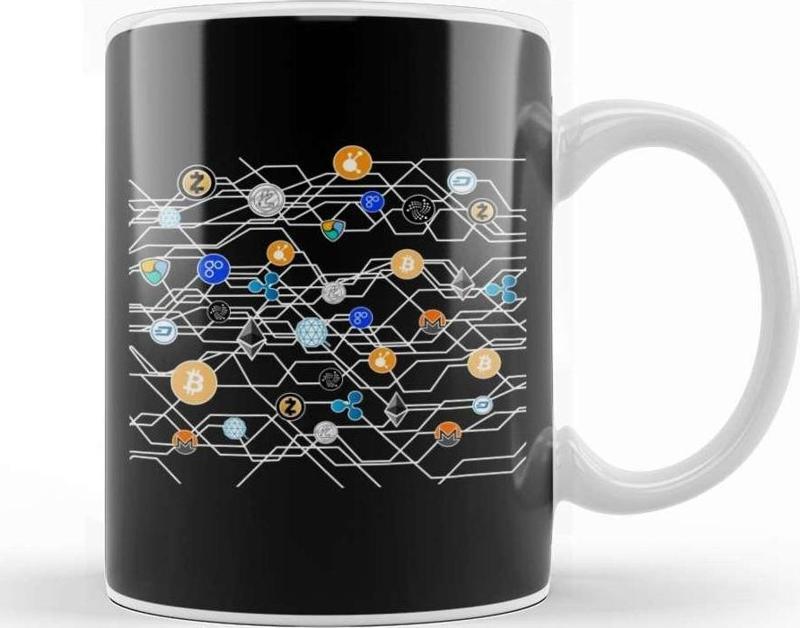 Bitcoin Revolution Blockchain Kupa Bardak Porselen