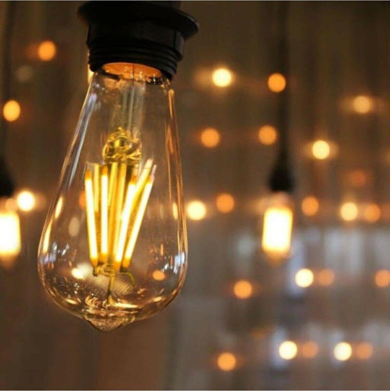 Rustik Edison LED Ampul E27 Duy Armut Tipi St64 Model 4W Amber Renk