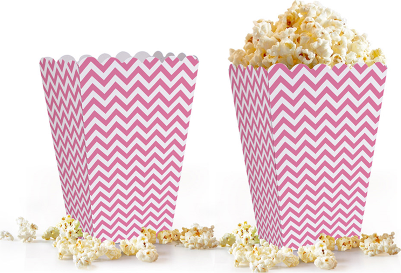 Popcorn Kutusu 10lu -Chevron Mor-