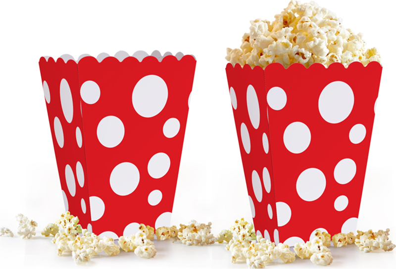 Popcorn Kutusu 10lu -Puanlı Kırmızı-