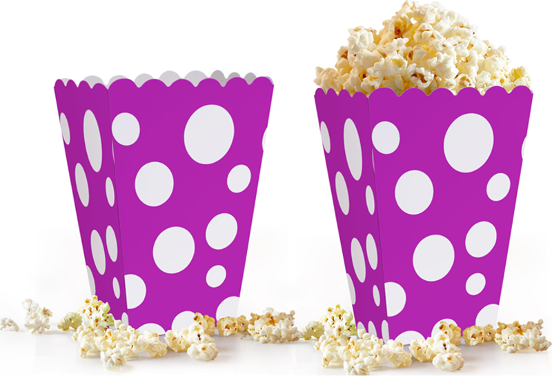 Popcorn Kutusu 10lu -Puanlı Mor-